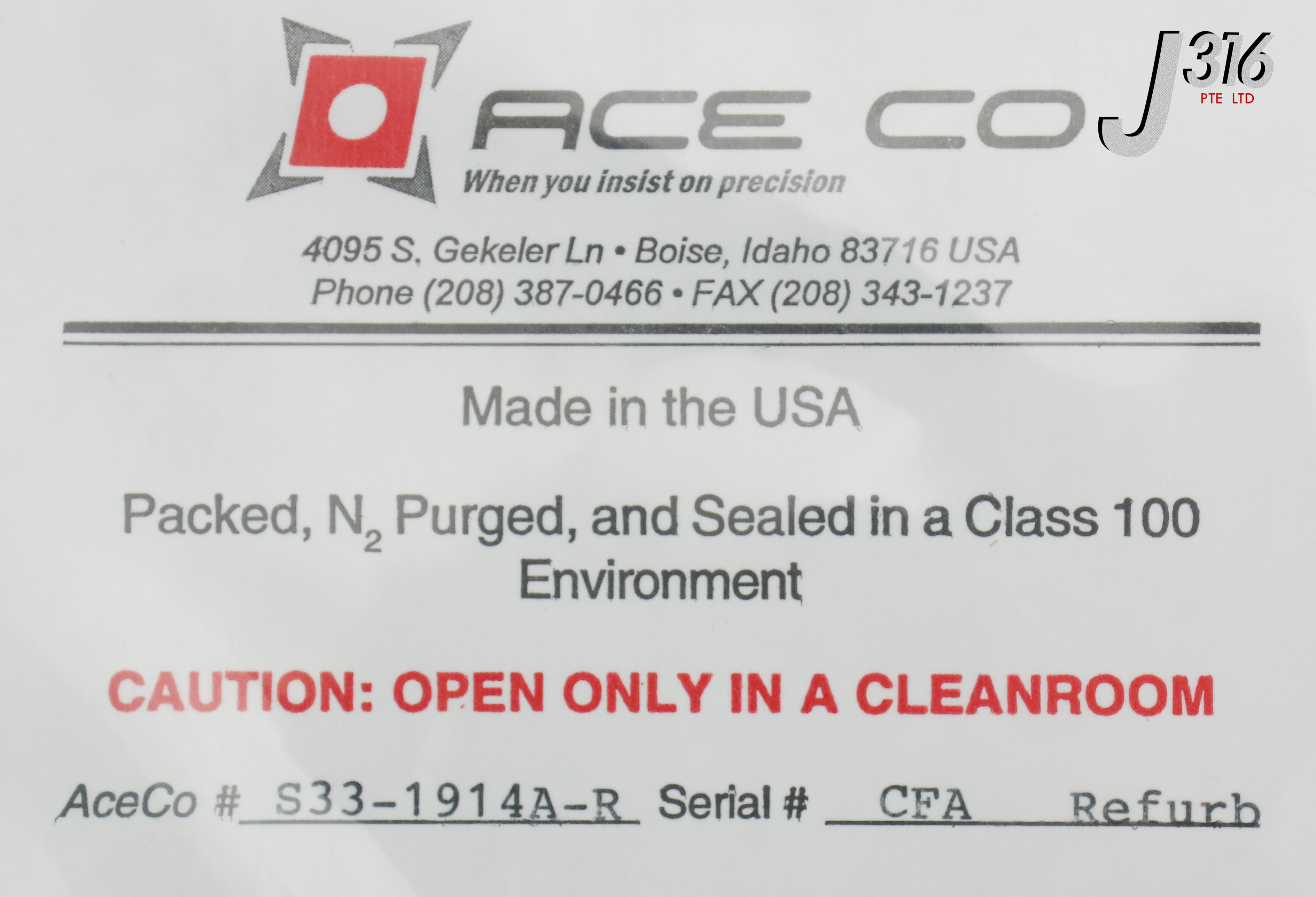 21053 ACECO TELPOLY CHMBR BASE (DEPO SUPPORT) CFA ANODIZED (REFURB